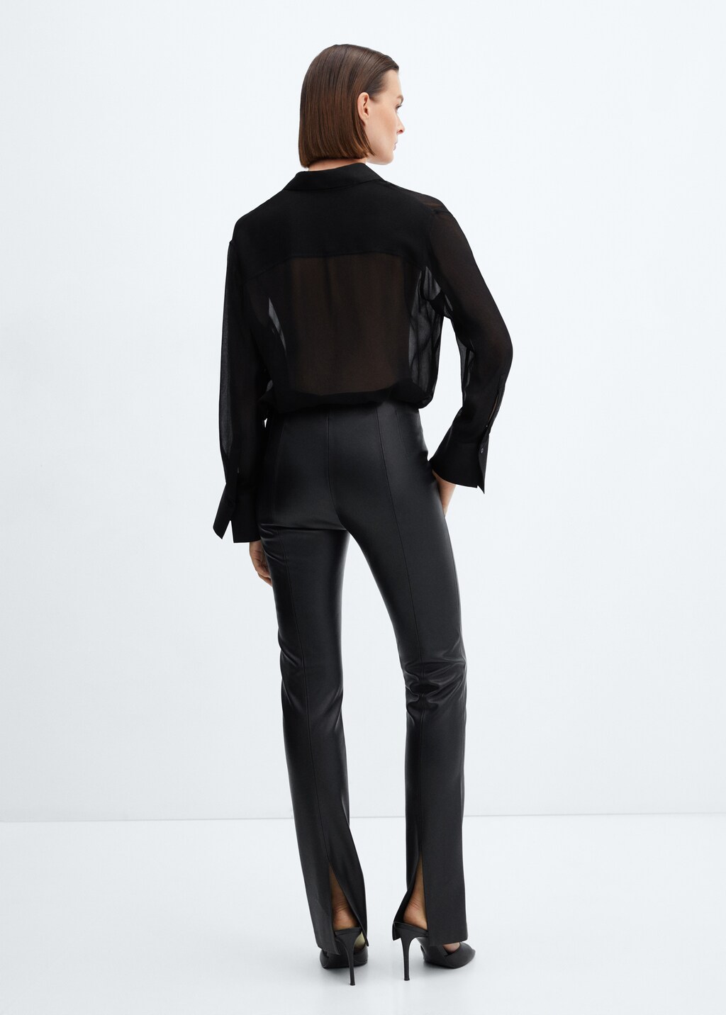 Leather-effect skinny trousers - Reverse of the article