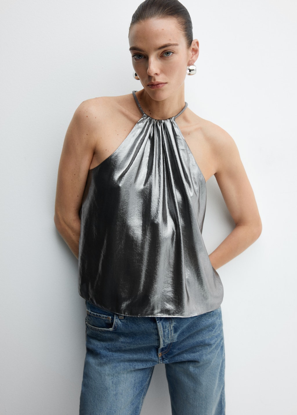 Metallic top with rigid neck - Medium plane