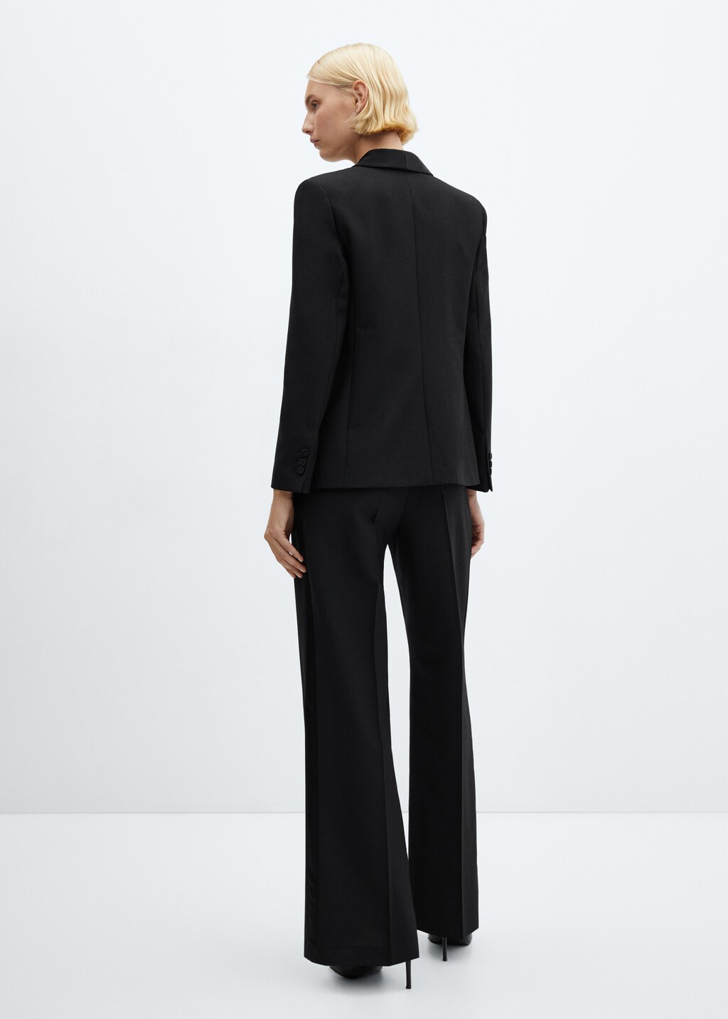 Satin-waist wool trousers - Reverse of the article