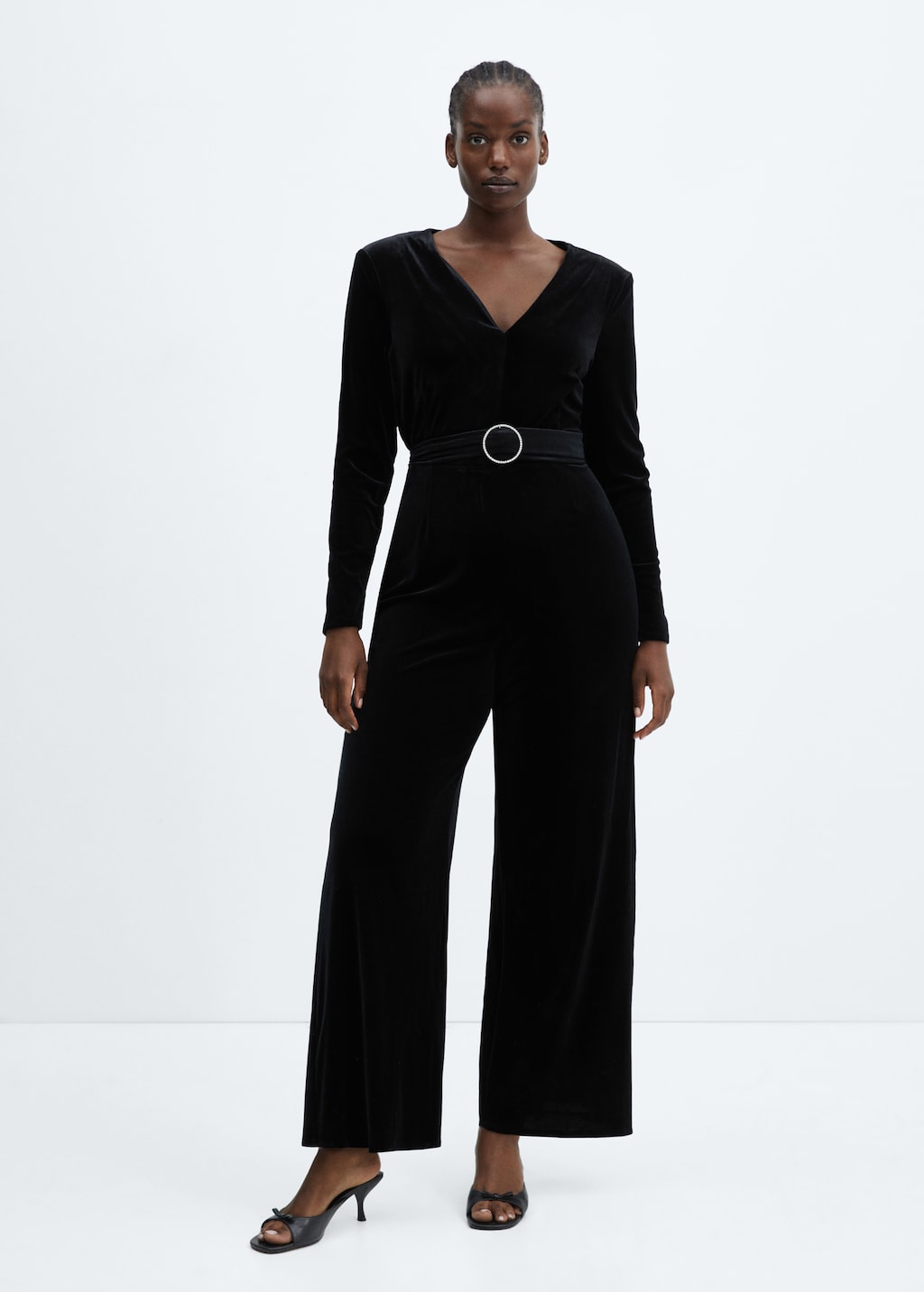 Velvet belt jumpsuit - Details of the article 3