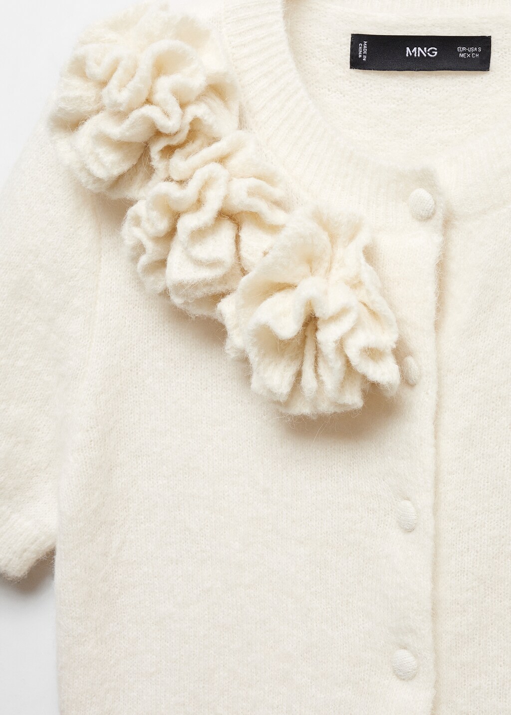 Alpaca cardigan with flower detail - Details of the article 8