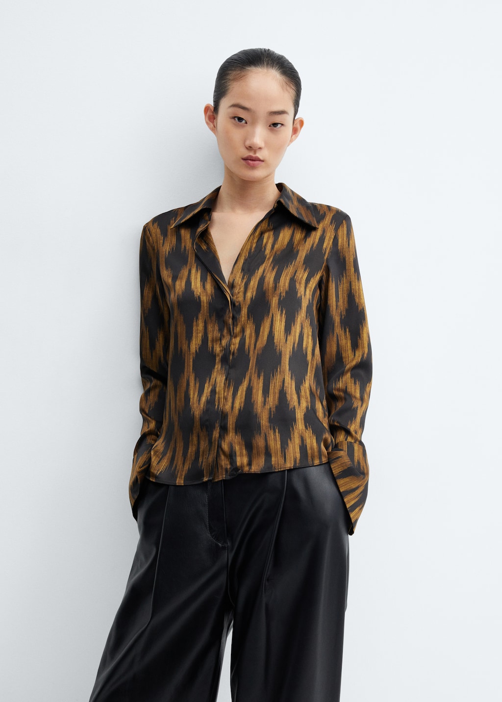 Satin print shirt - Medium plane