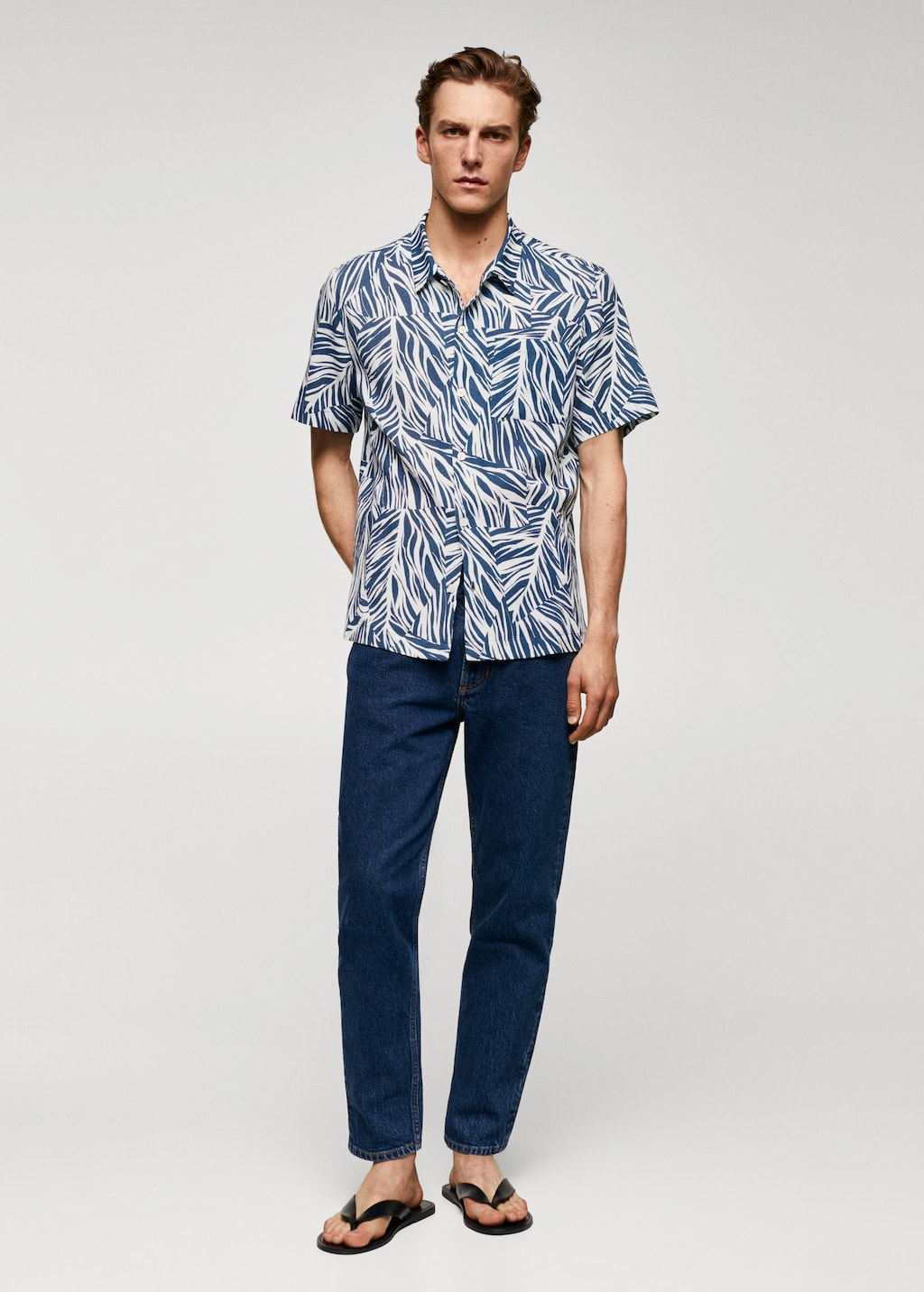 Hawaiian print cotton shirt - General plane