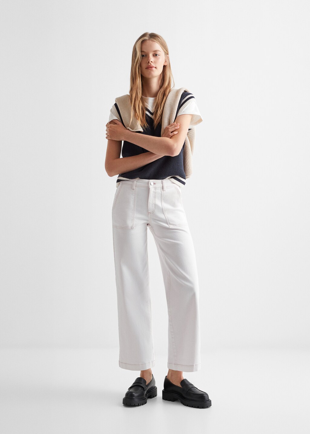 Culotte jeans with pockets - General plane