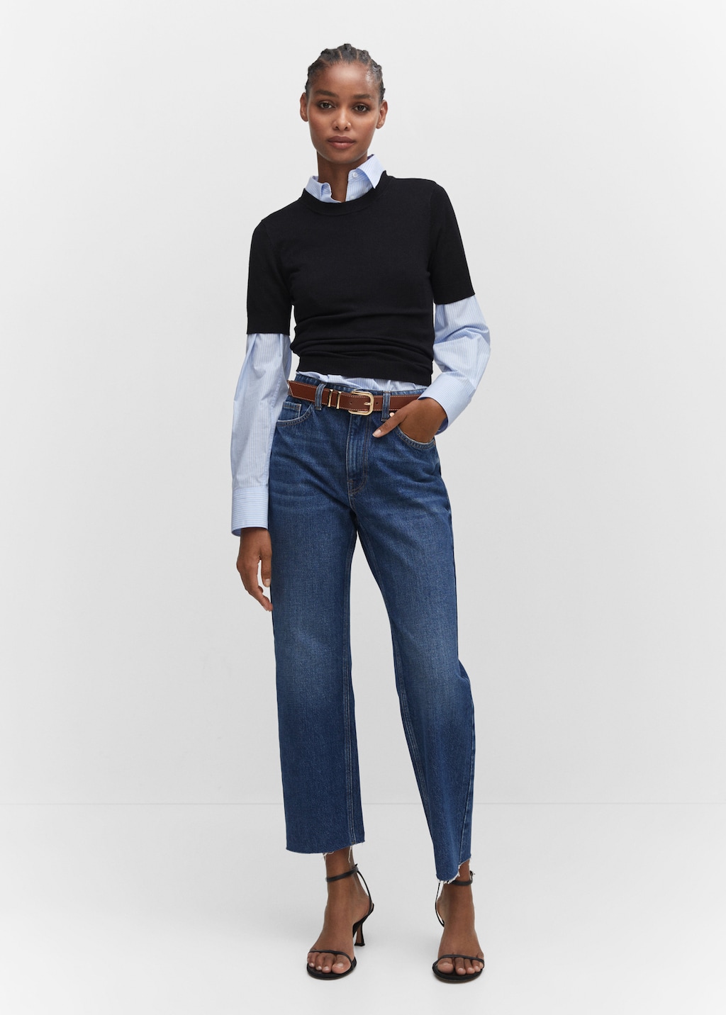 Straight-fit cropped jeans - General plane