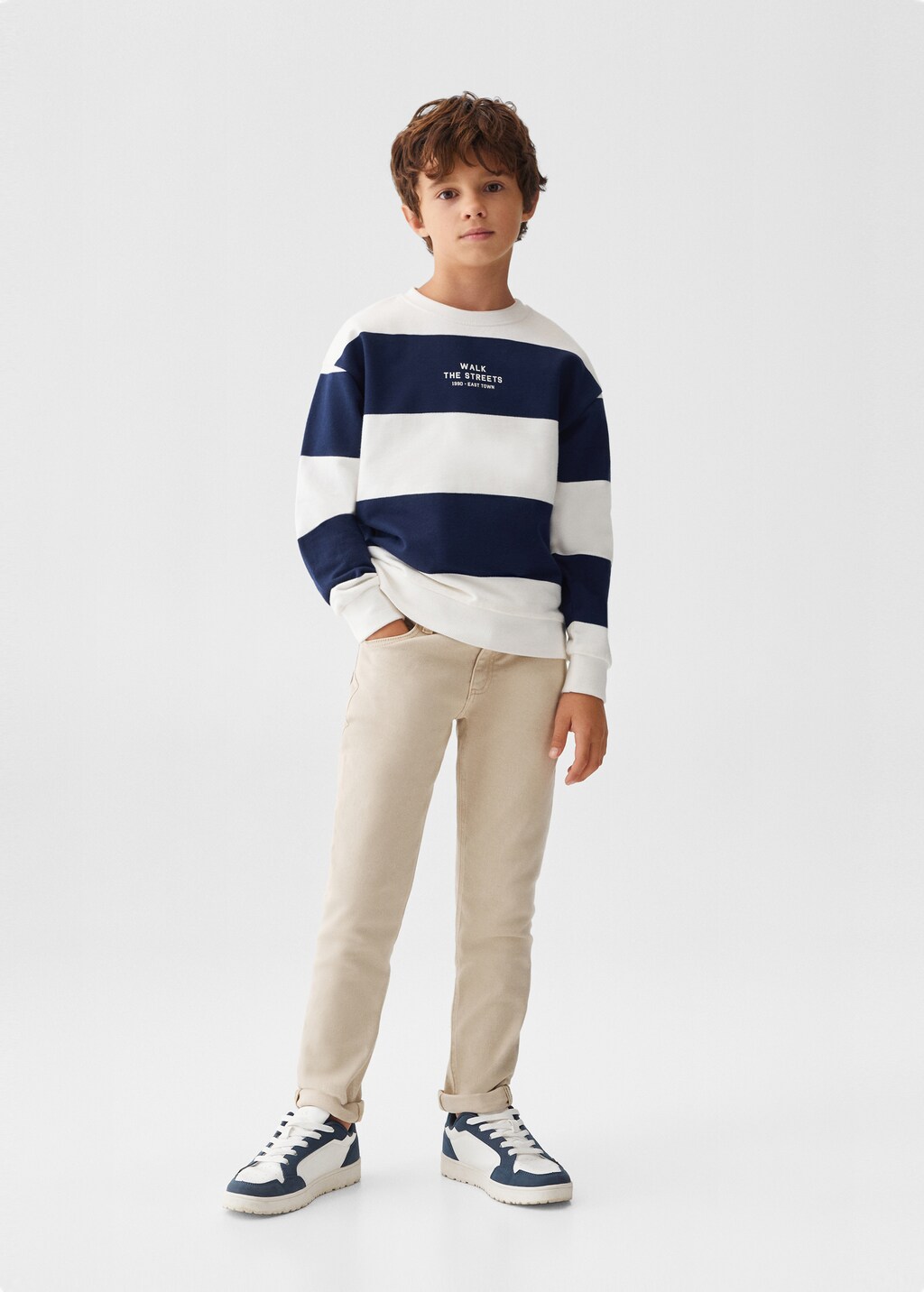 Striped cotton-blend sweatshirt - General plane