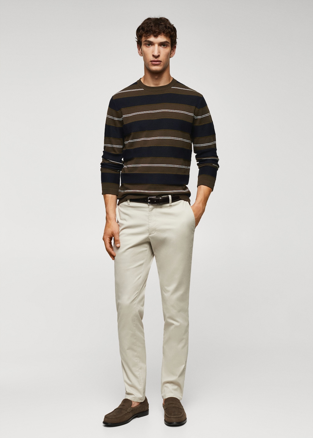 Fine-knit striped sweater - General plane