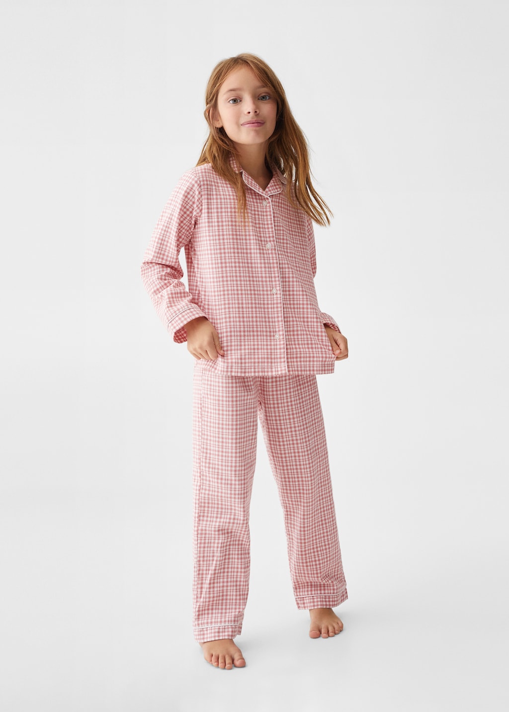 Tvådelad rutig pyjamas lång byxa - Allmän bild