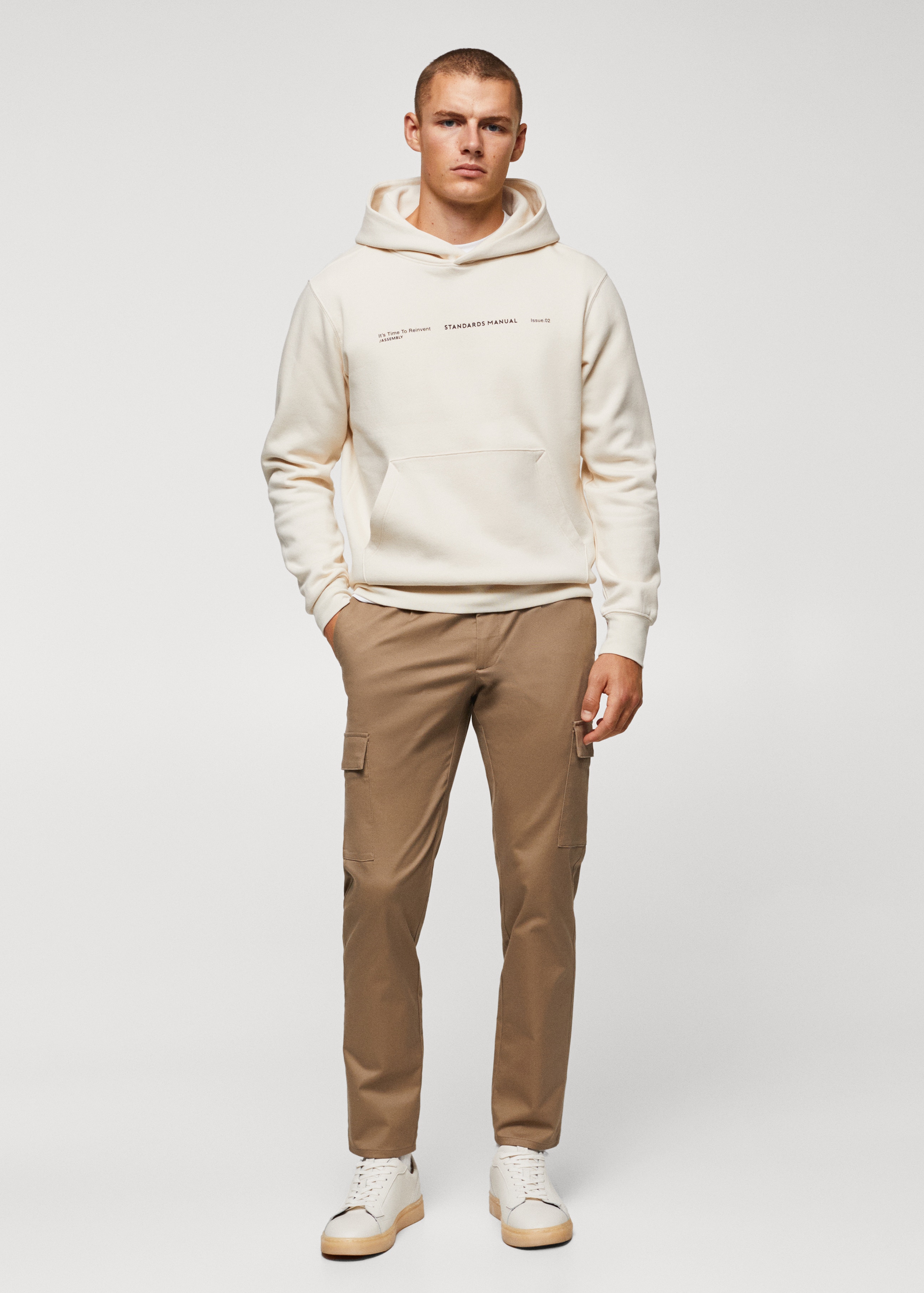 Cotton hooded sweatshirt text - General plane