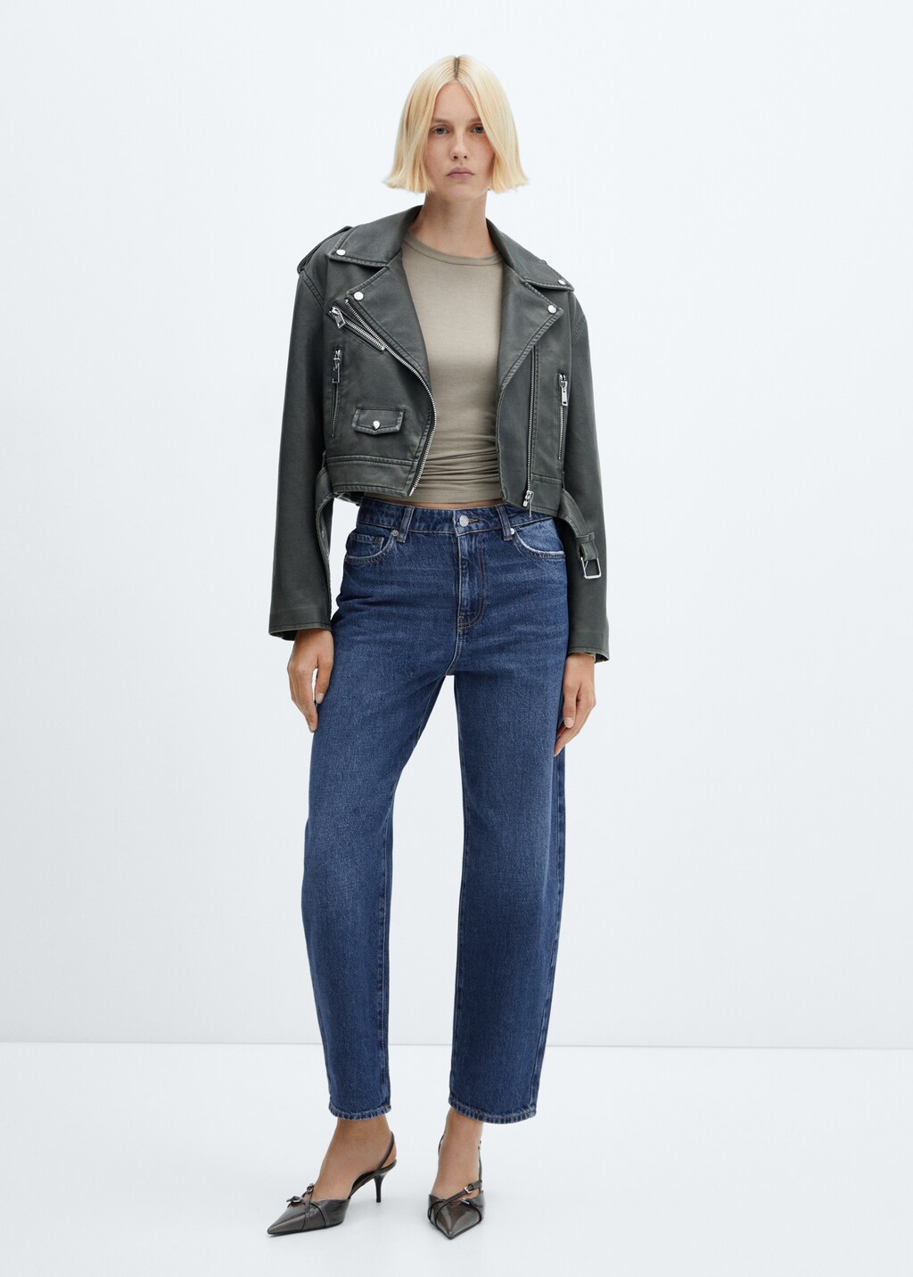 High-waist slouchy jeans - General plane