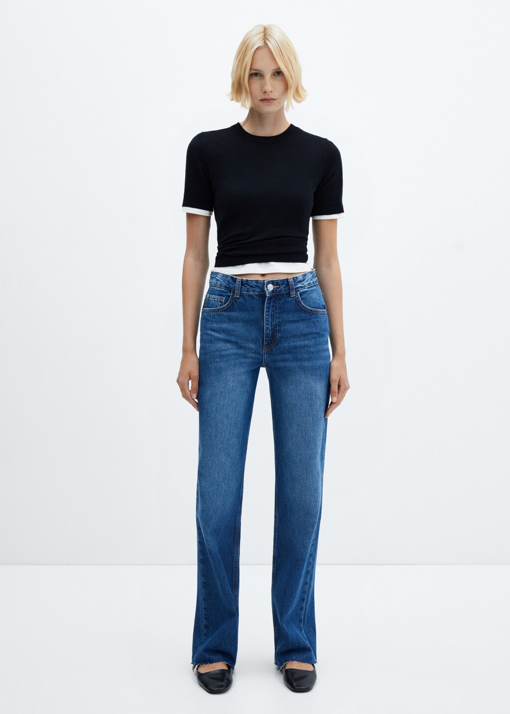 Wideleg mid-rise jeans - General plane