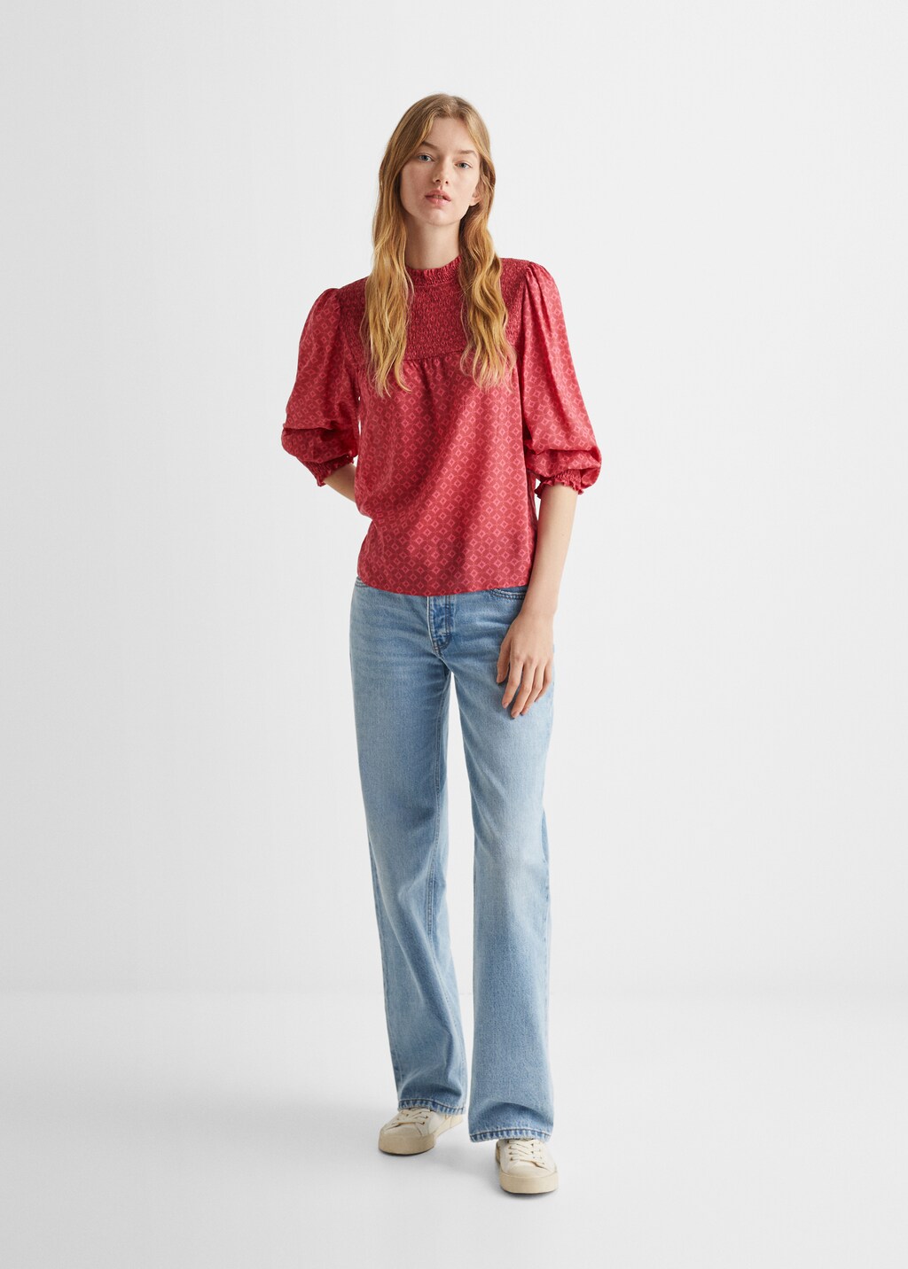 Ruched printed blouse - General plane