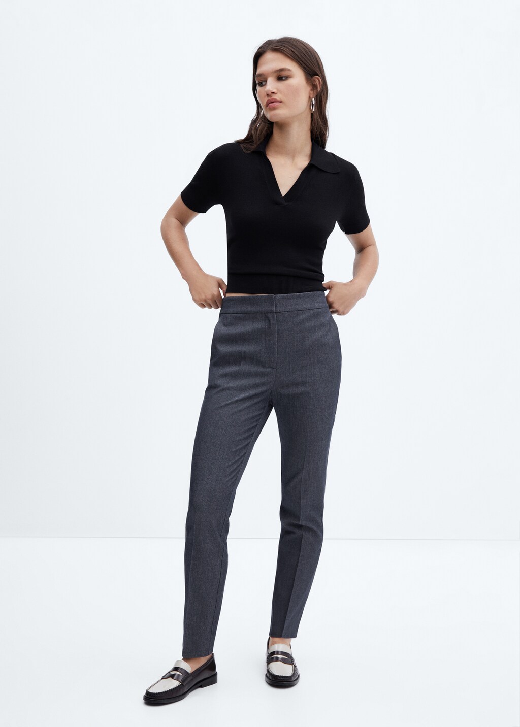 Skinny Hose mit mittelhohem Bund - Allgemeine Ansicht