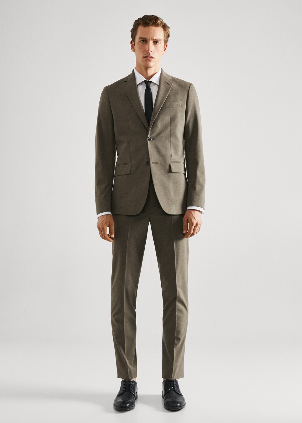 Stretch fabric slim-fit suit trousers - General plane