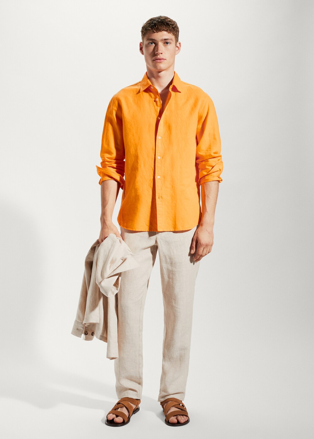 Regular-fit linen cotton shirt - General plane