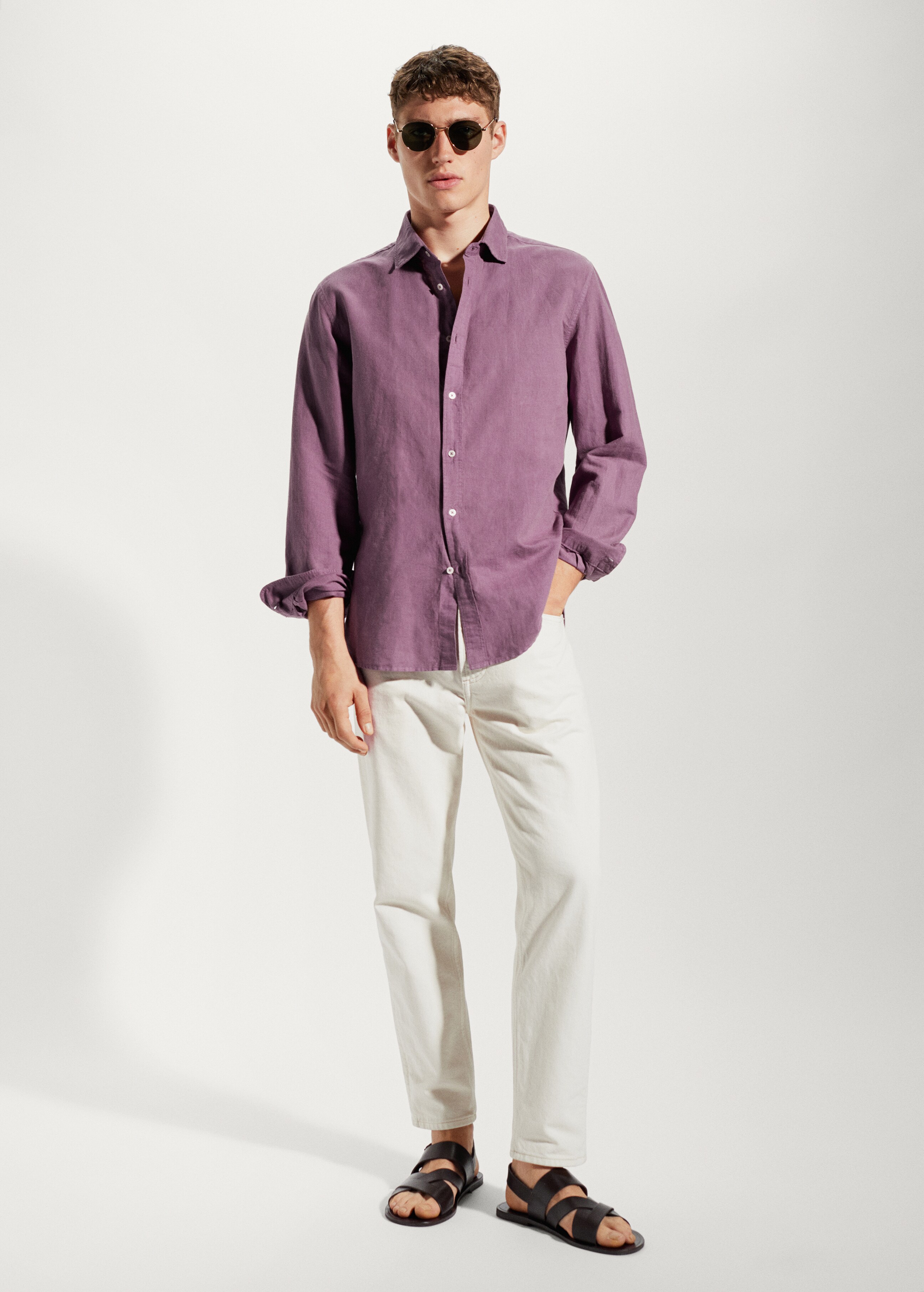 Regular-fit linen cotton shirt - General plane