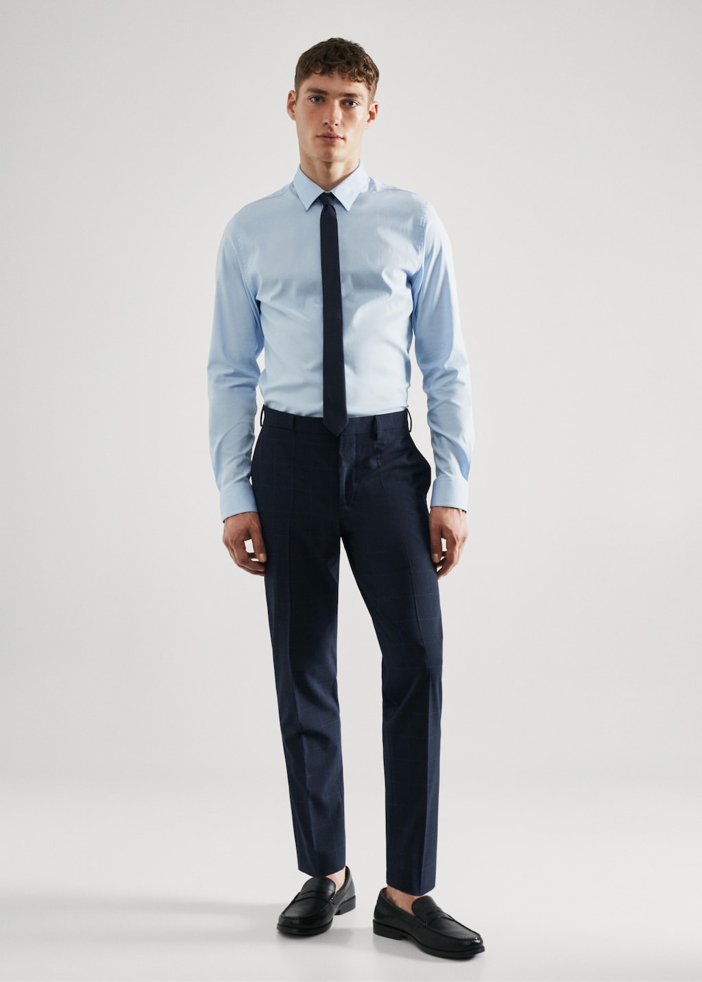 Super slim-fit Tailored check trousers - General plane