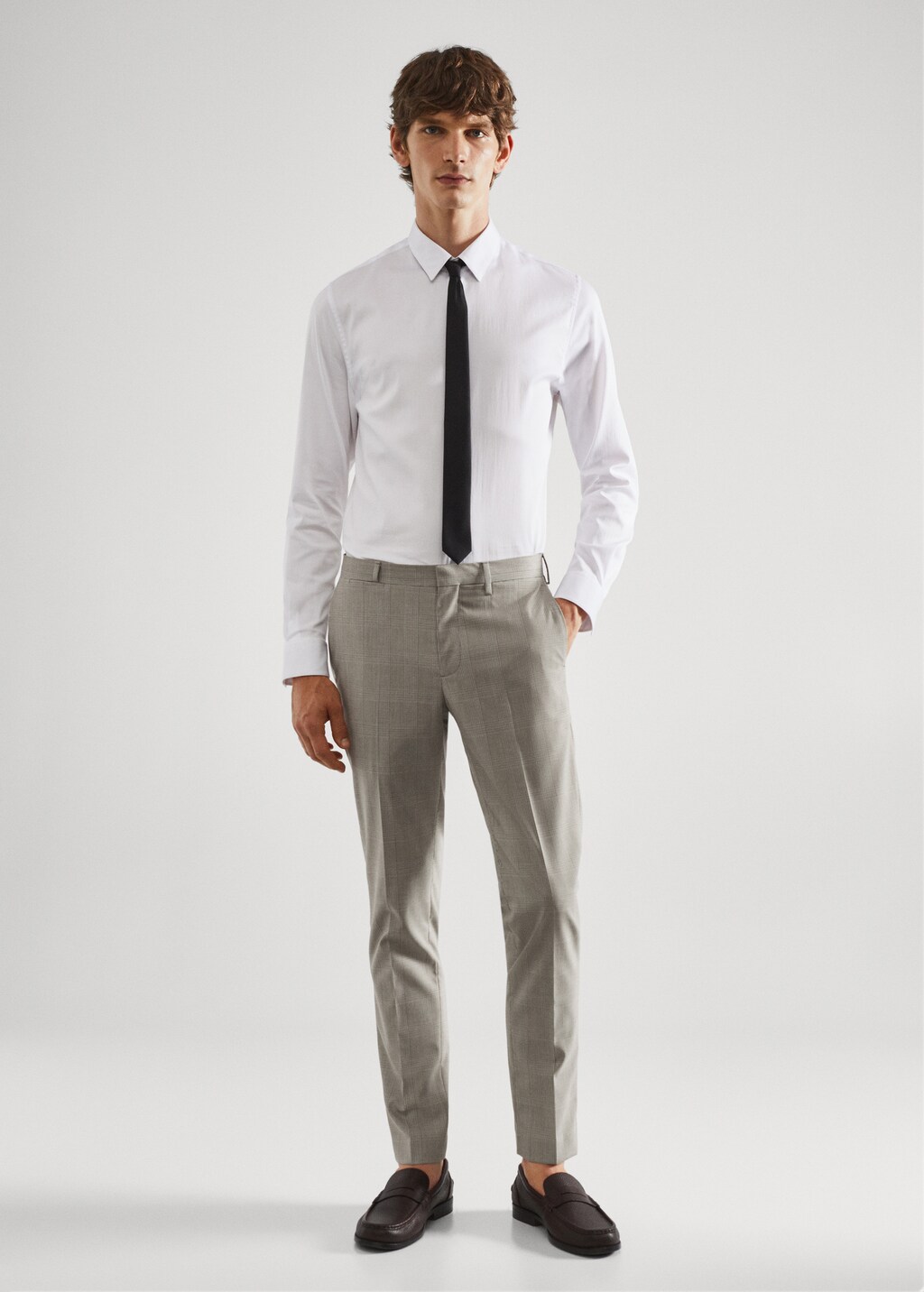 Super slim-fit printed suit trousers - General plane