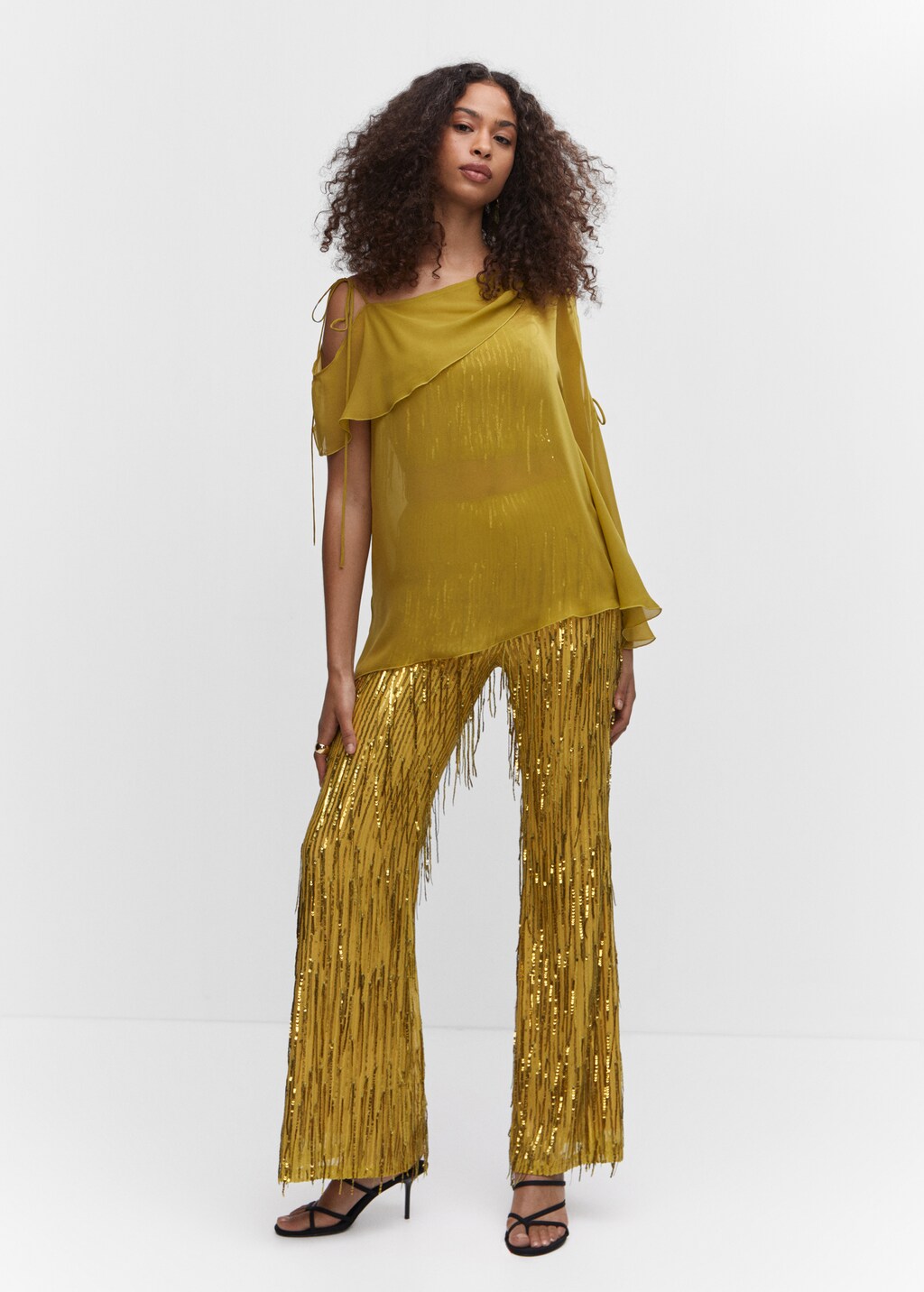 Metallic fringed trousers - General plane