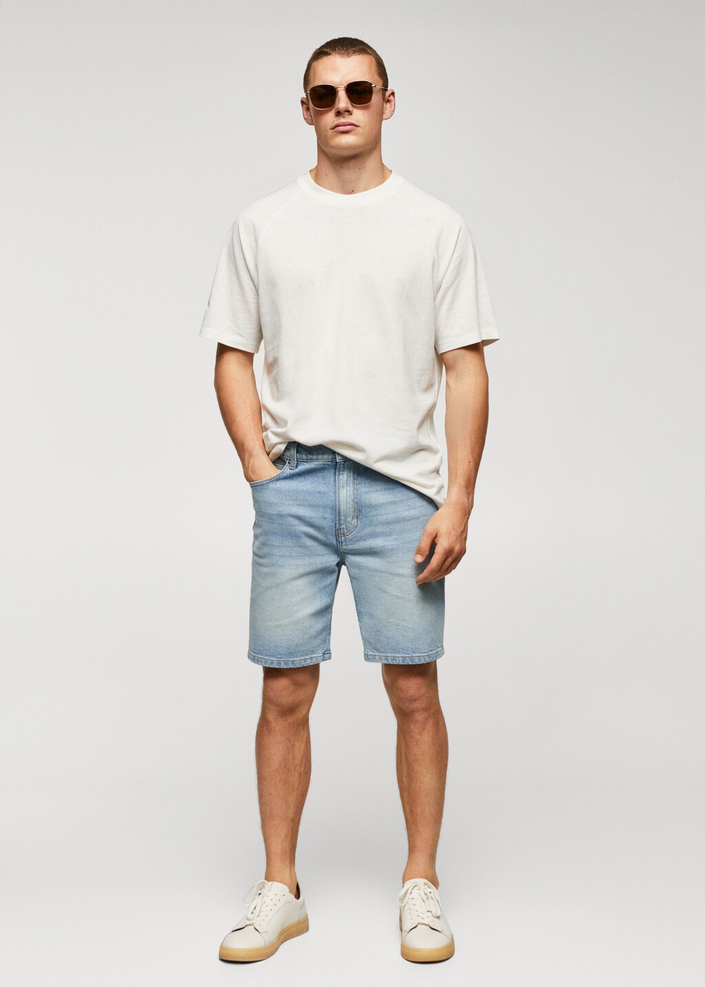 Textured cotton-linen t-shirt - General plane