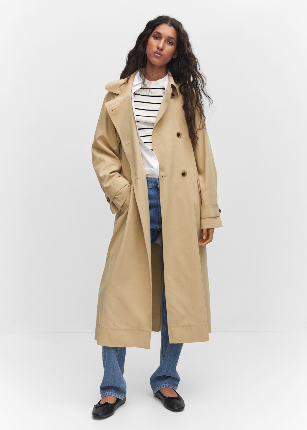 Fluid tencel trench coat Women MANGO OUTLET Estonia