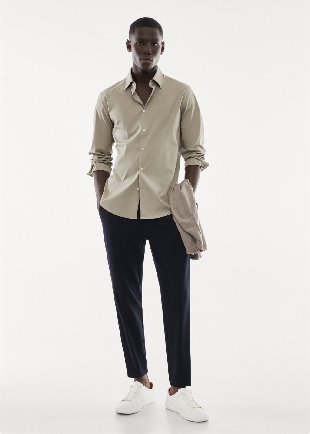 Slim fit stretch cotton shirt - General plane