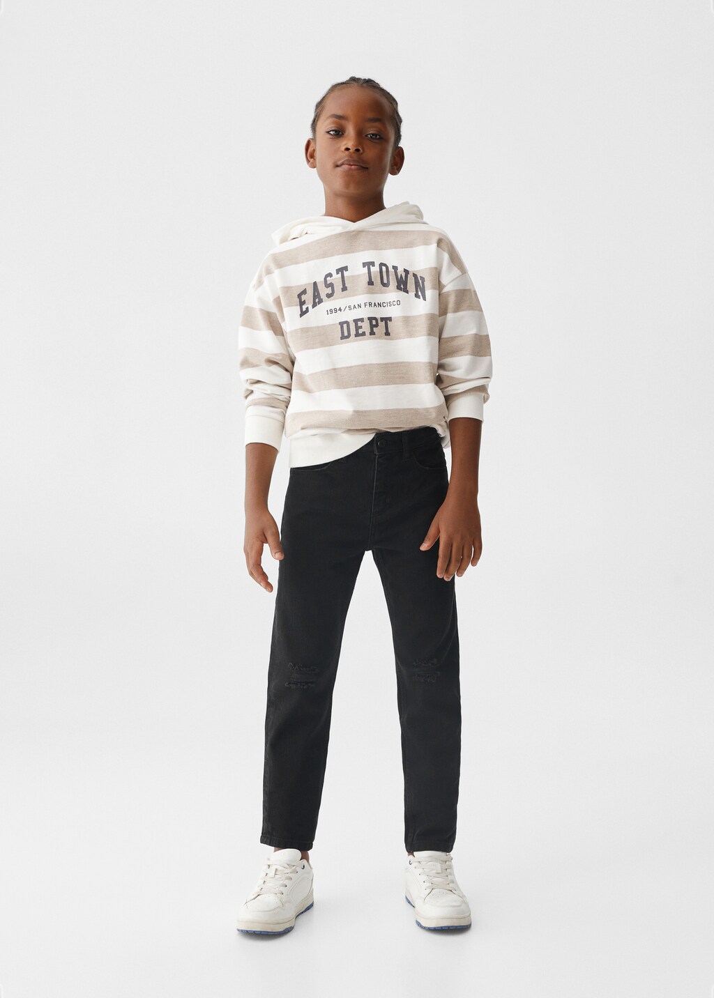 Striped cotton-blend sweatshirt - General plane