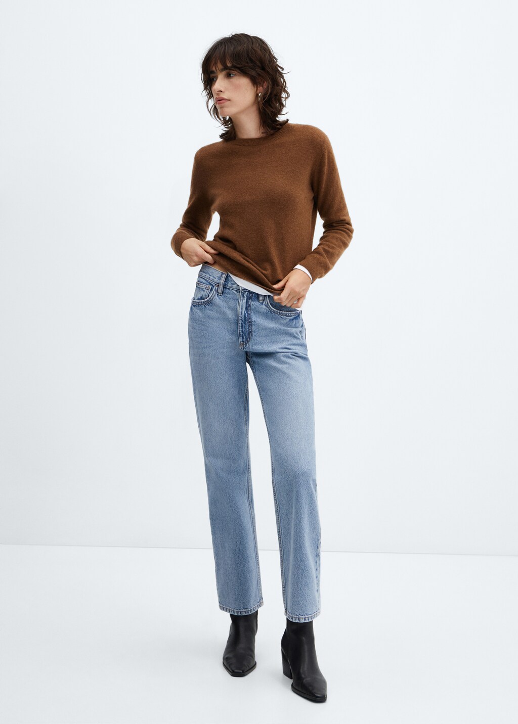 Rechte mid-rise jeans - Overzichtstekening