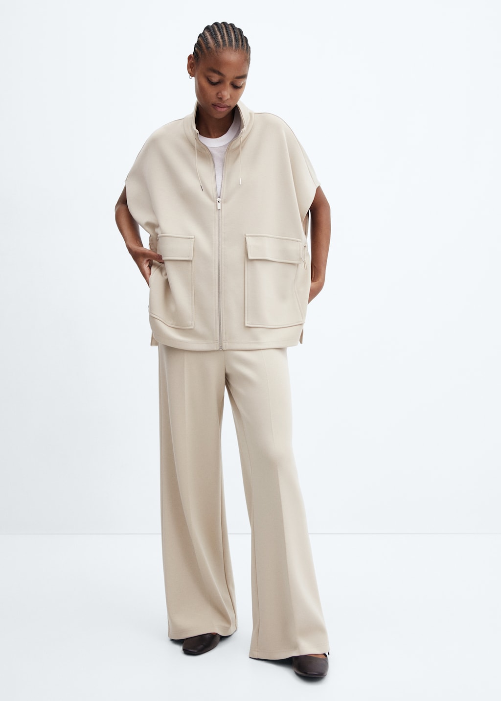 High-rise wideleg trousers - General plane