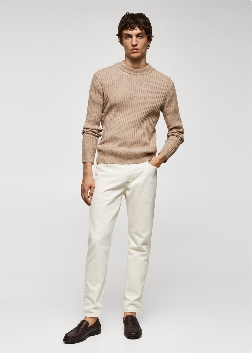 Ribbed wool-blend sweater - General plane