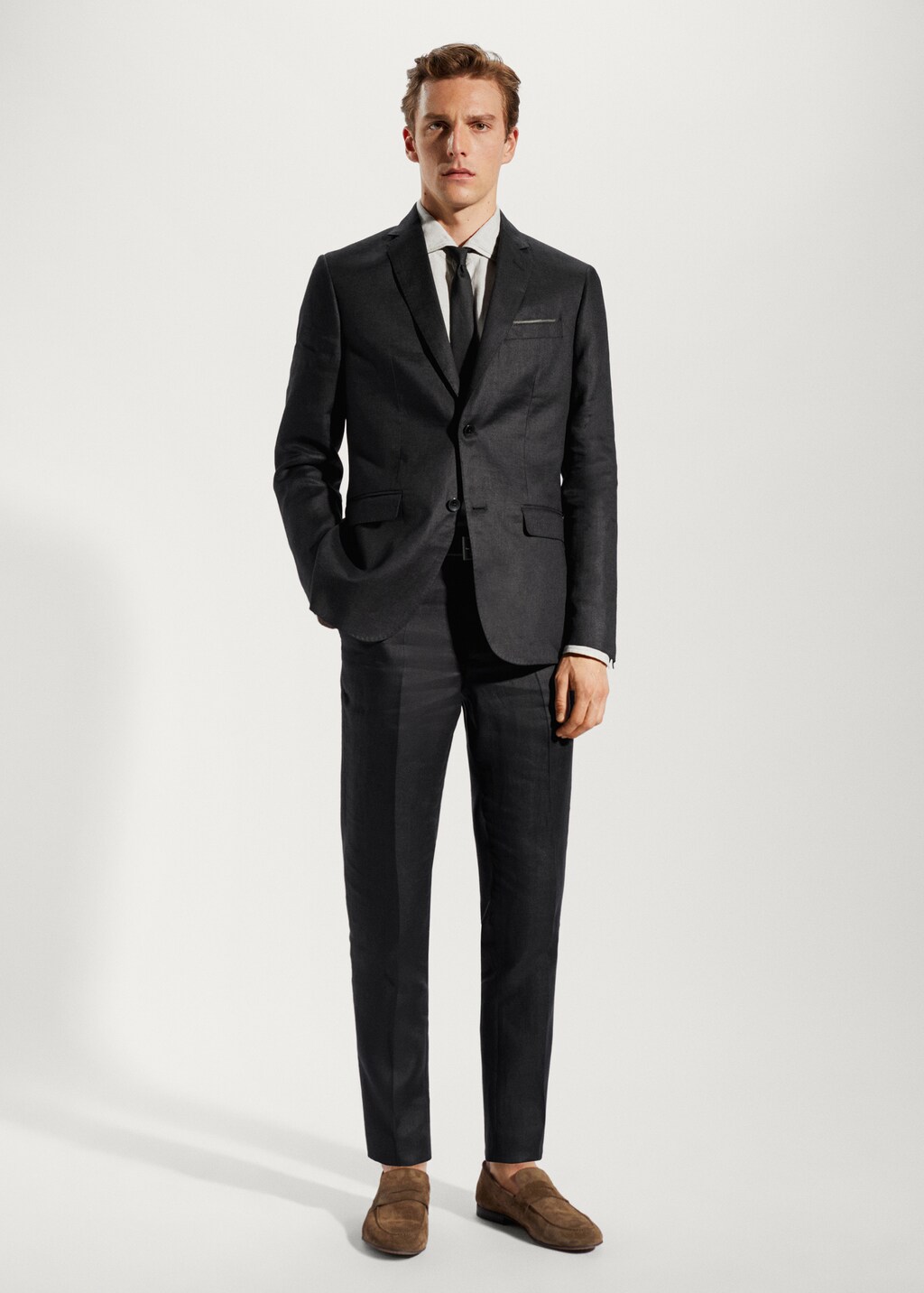 Blazer suit 100% linen - General plane