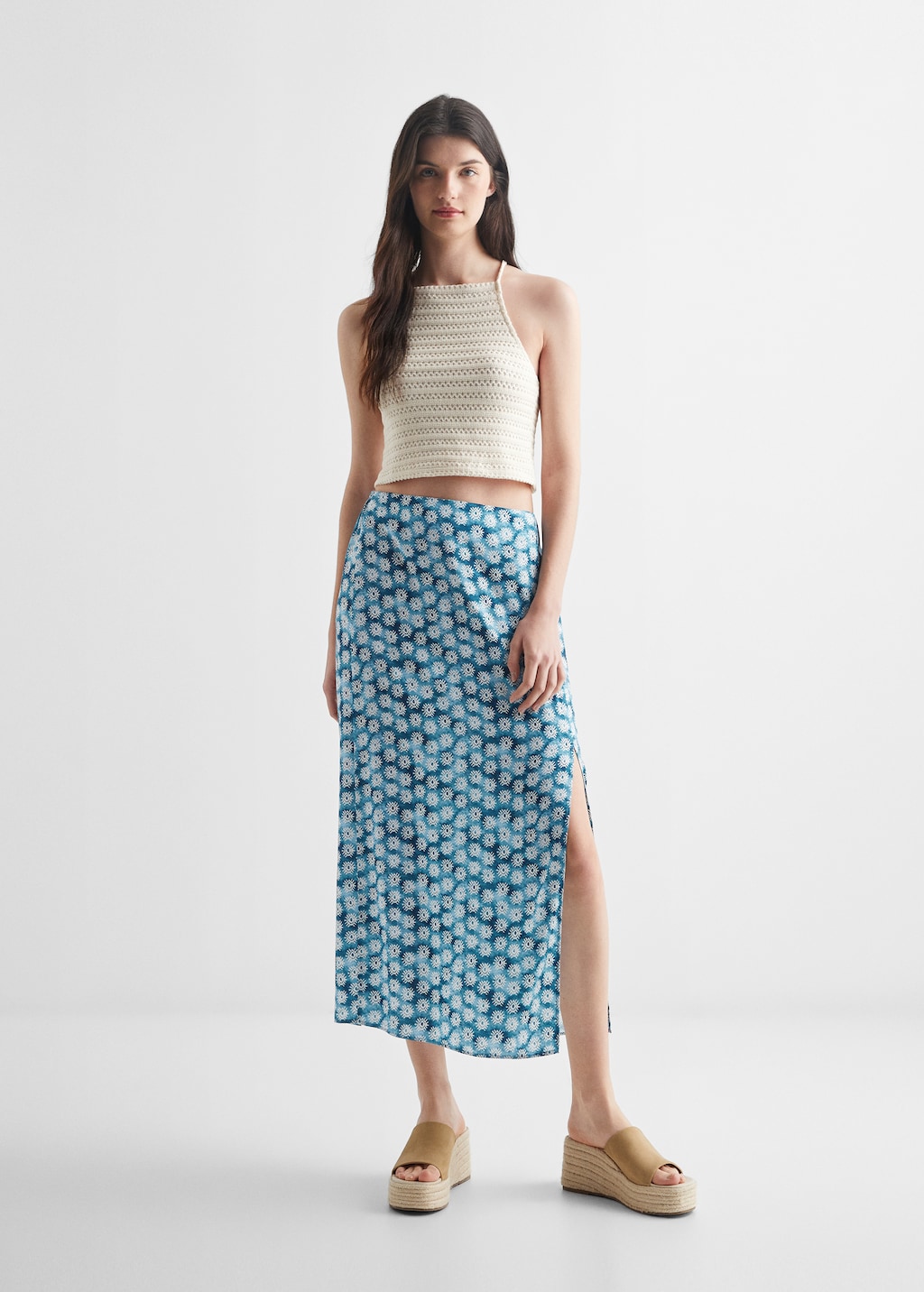 Slit printed long skirt - General plane