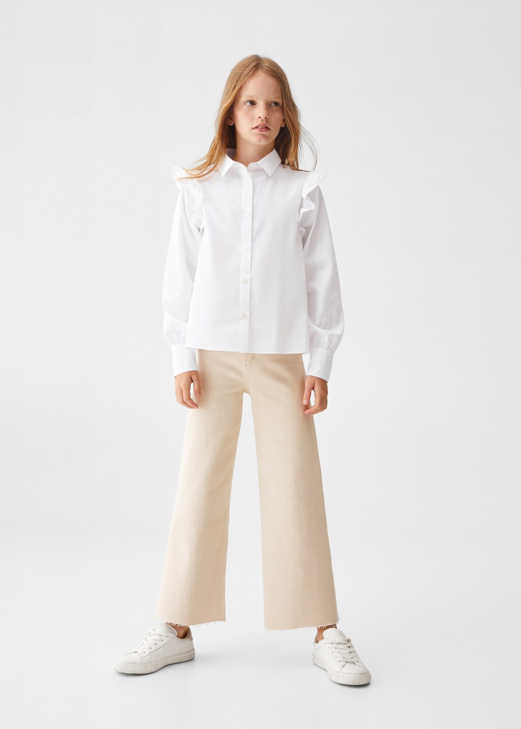 Frayed hem culotte jeans - General plane