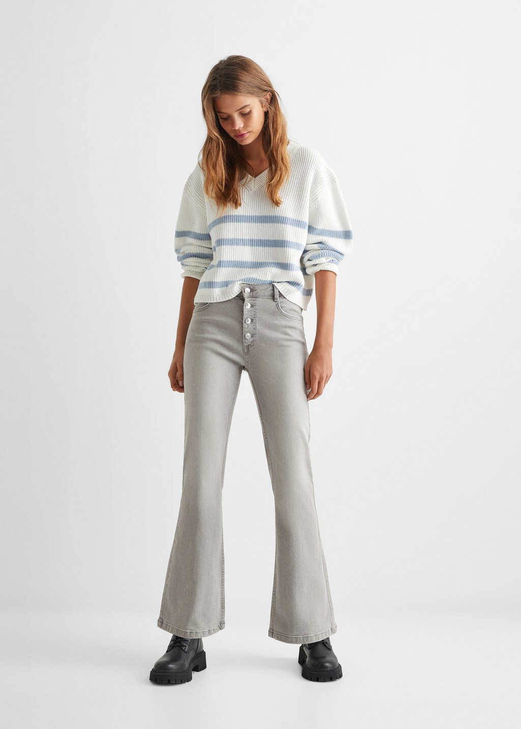 Buttons flare jeans - General plane