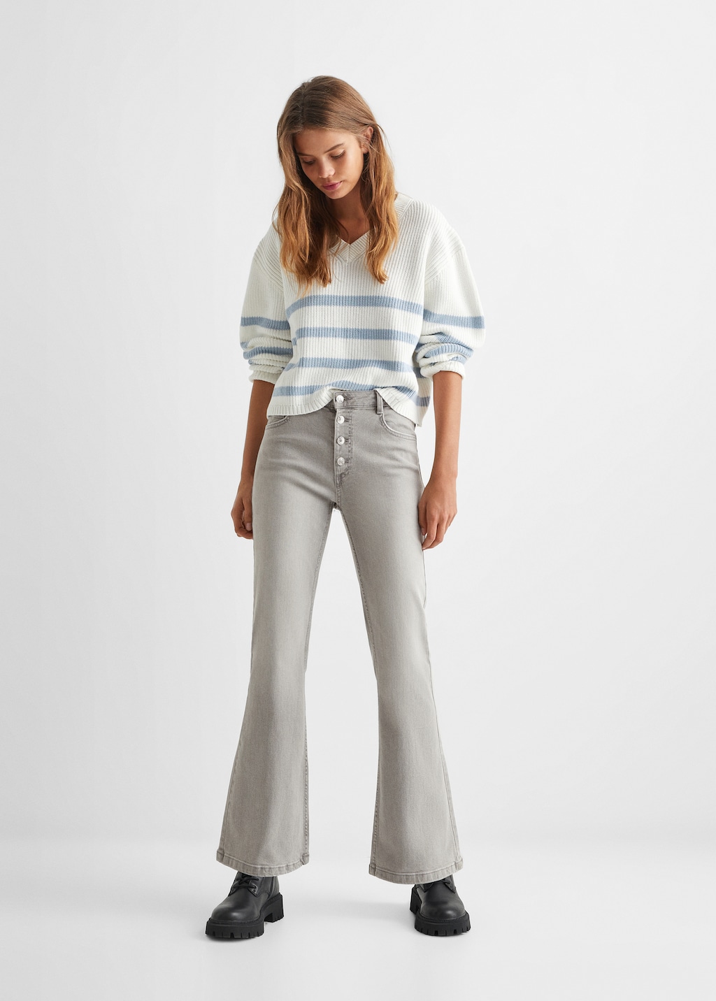 Buttons flare jeans - General plane