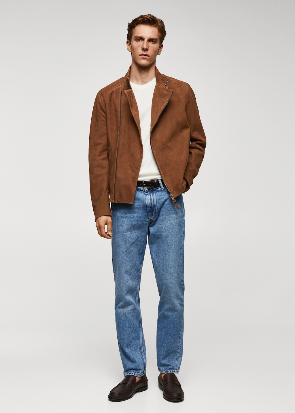 Blouson perfecto cuir daim  - Plan général