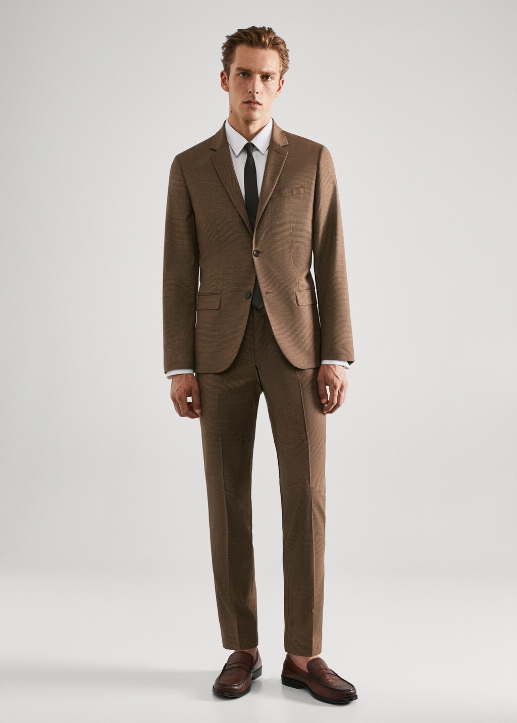 Stretch fabric super slim-fit suit trousers - General plane