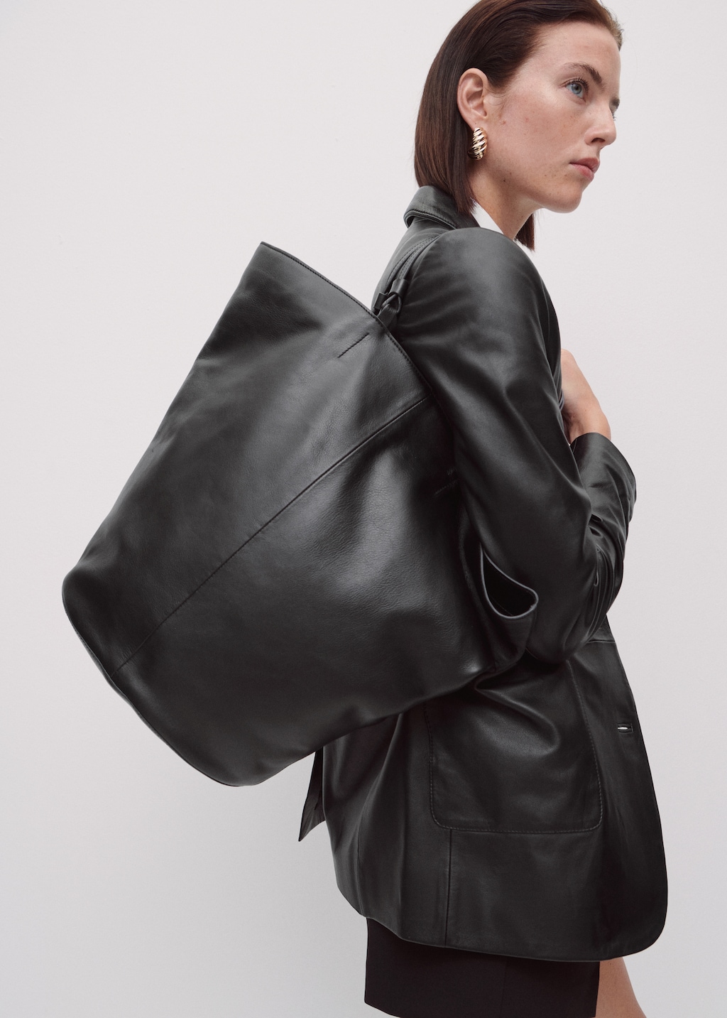 Leather shopper bag - General plane