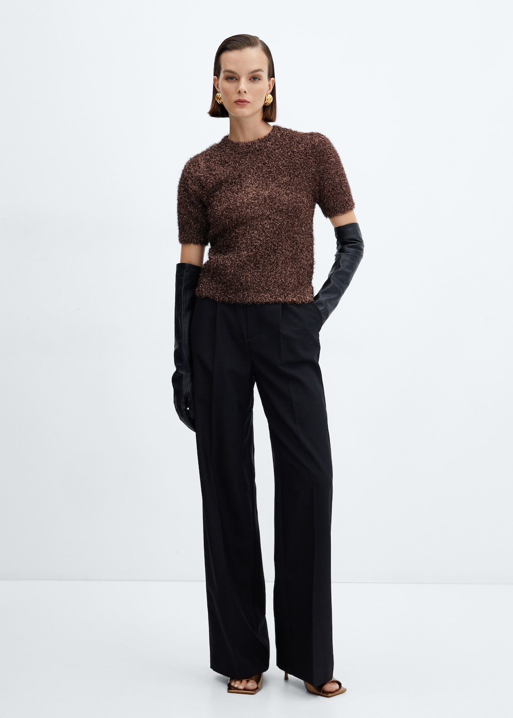 Short-sleeved lurex sweater - General plane