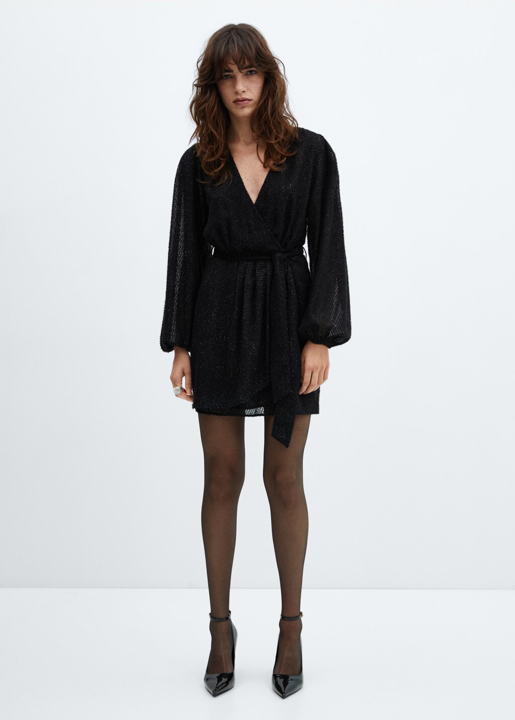 Lurex wrap dress - General plane