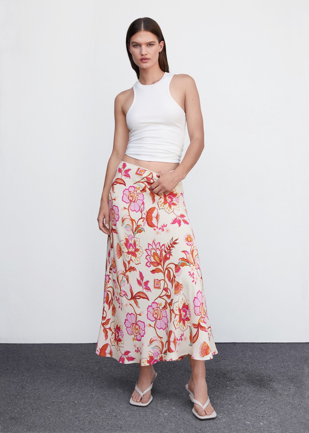 Floral long skirt - General plane