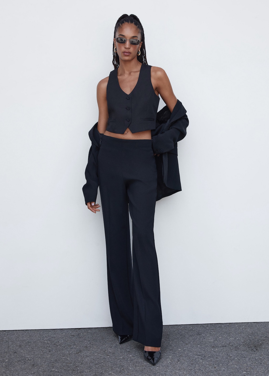 Wide leg suit pants