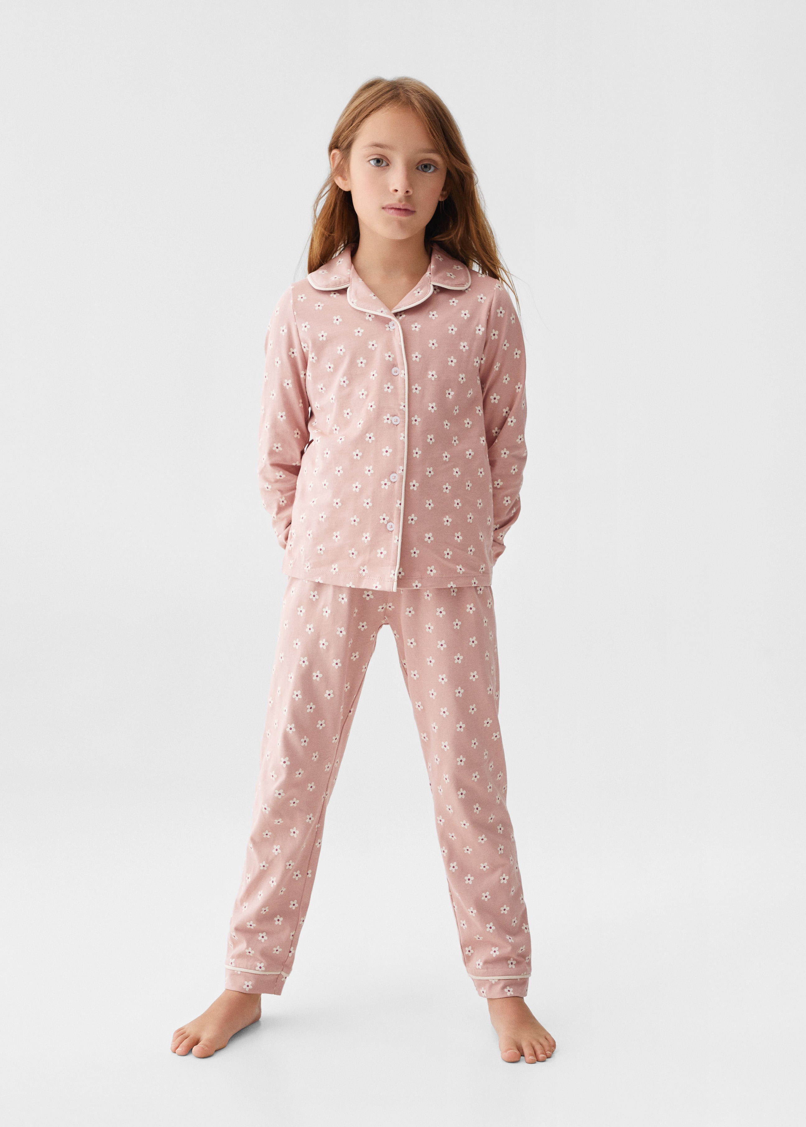 Langer, bedruckter Pyjama - Allgemeine Ansicht