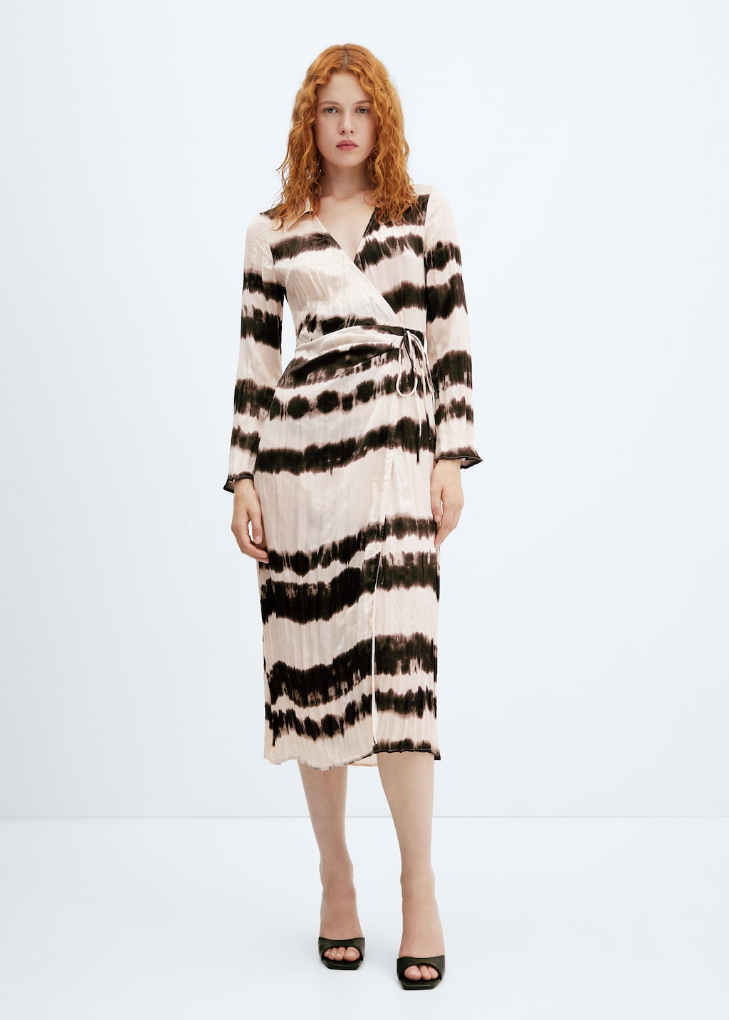 Tie-dye pleated shirt dress - General plane