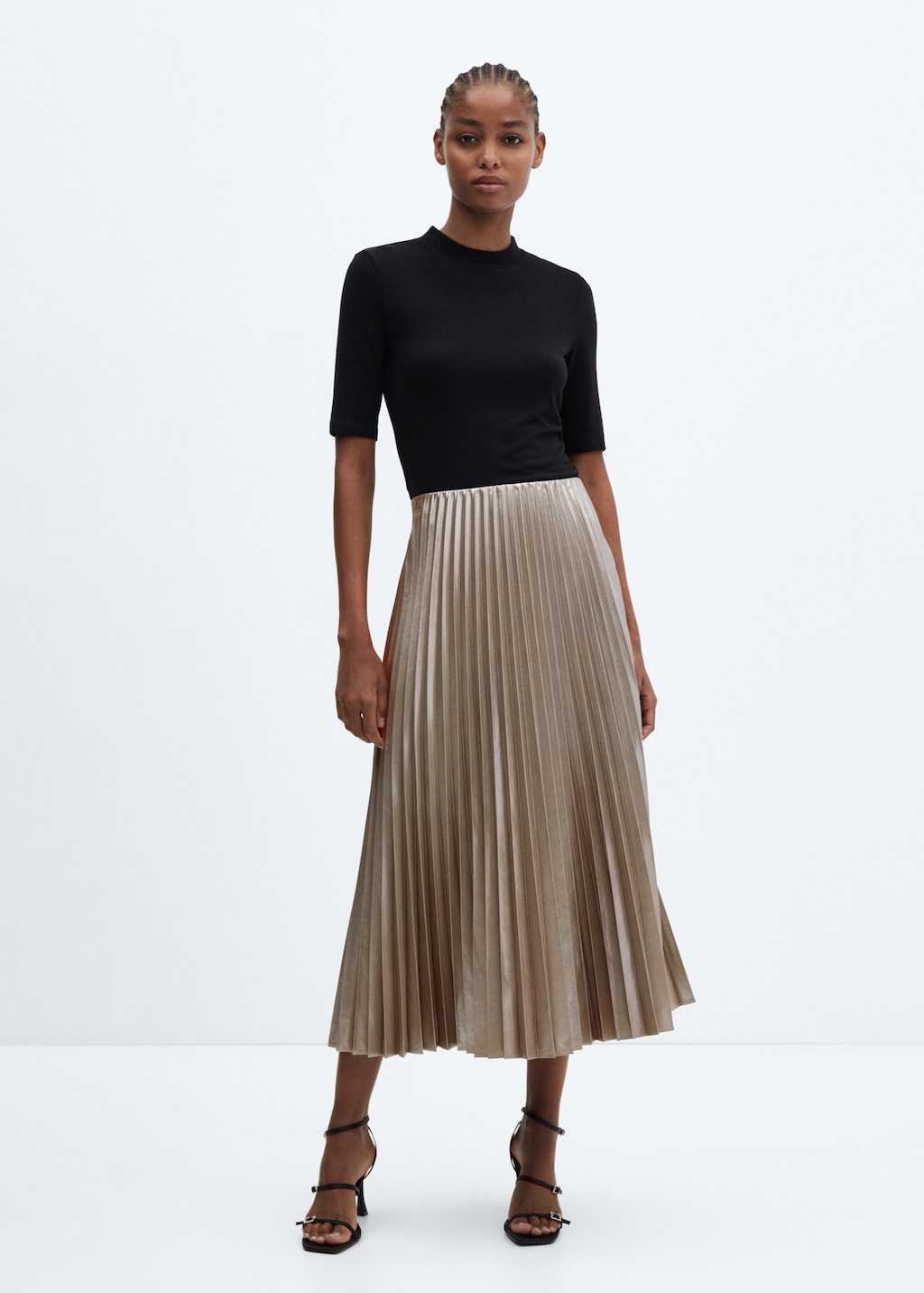 Metallic pleated skirt - General plane