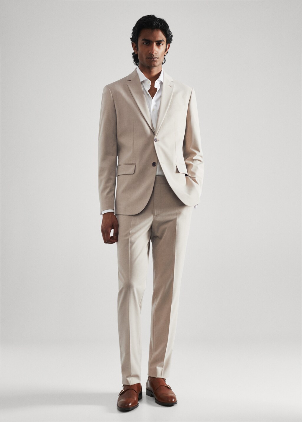 Stretch fabric slim-fit suit jacket - General plane