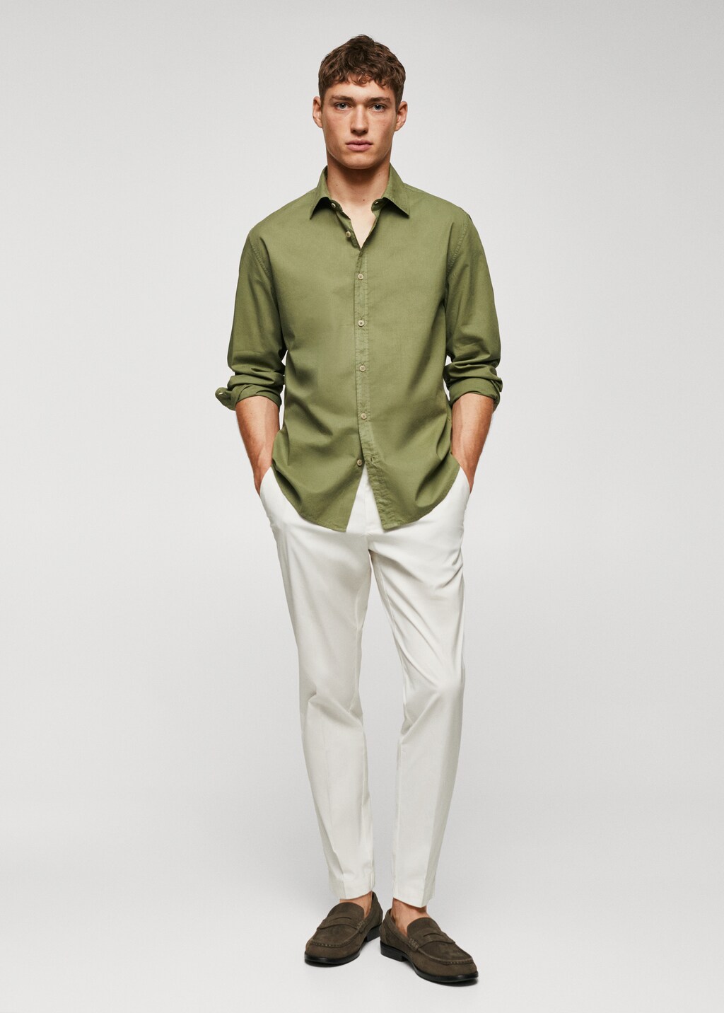 Regular-fit cotton voile shirt - General plane