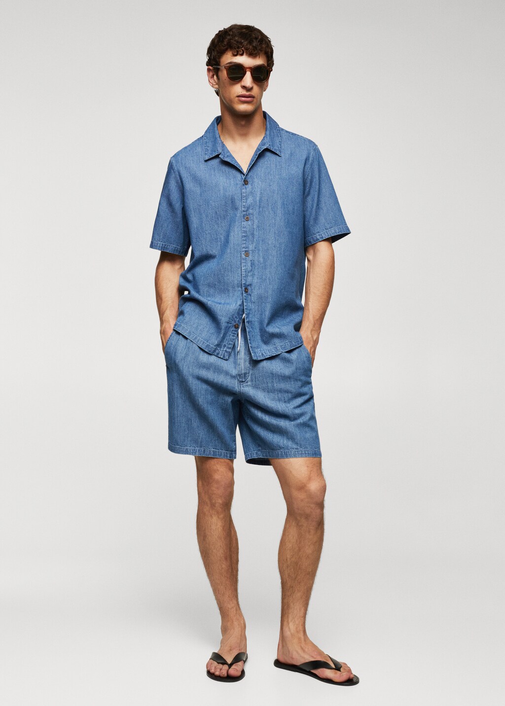 Chambray Bermuda shorts - General plane