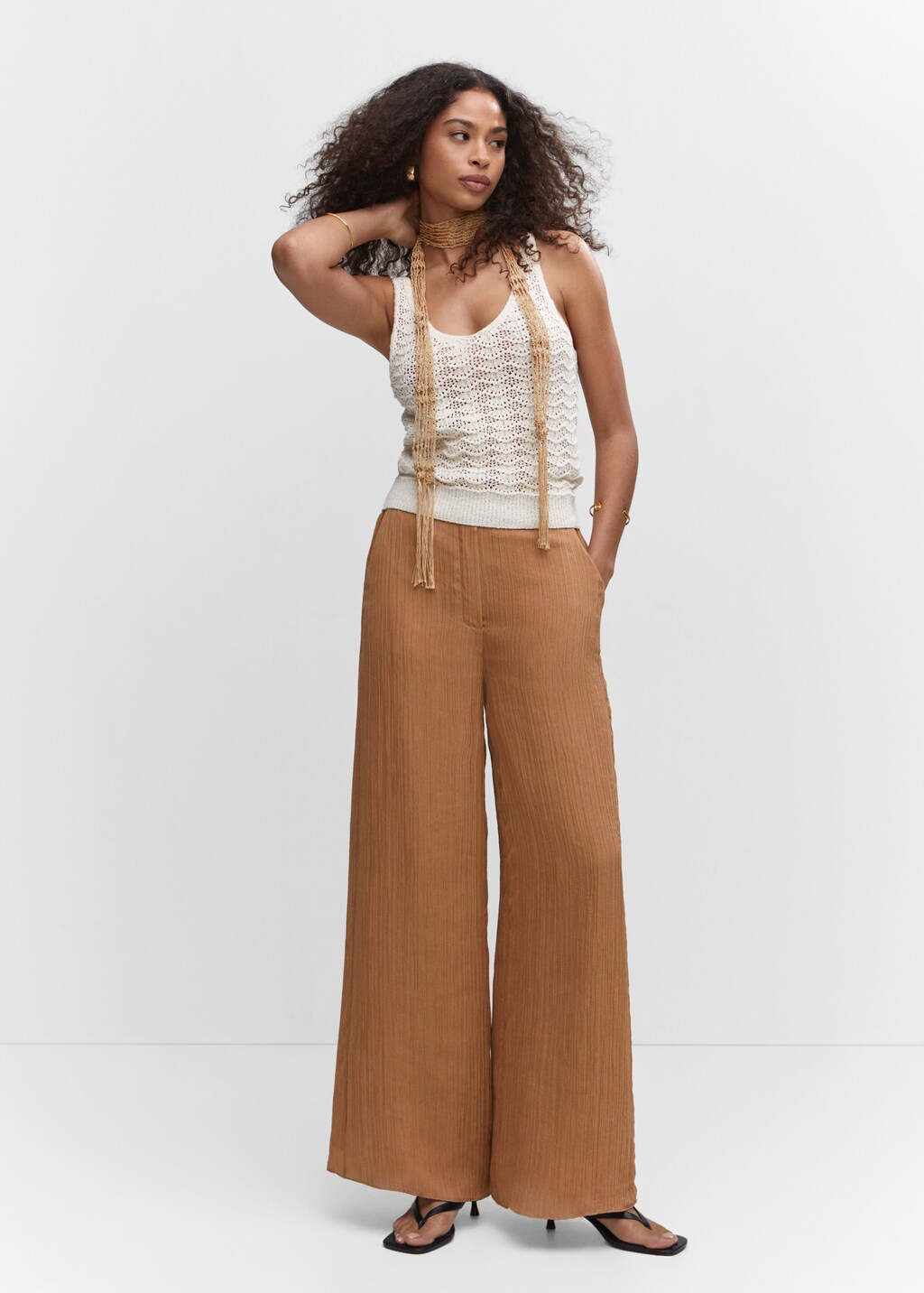 Pleated wideleg trousers - General plane