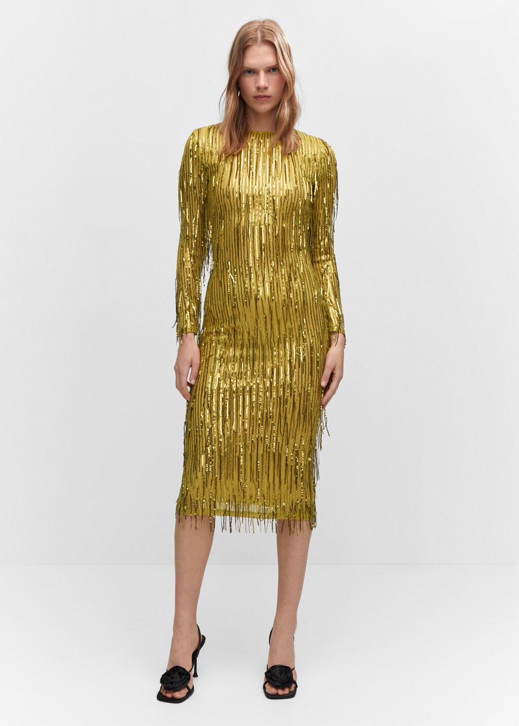 Metallic fringed dress - General plane